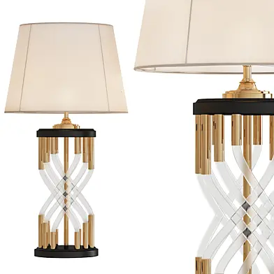 Pair of Vintage Braided Lucite and Brass Lamps