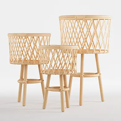 Rattan Standing Planter