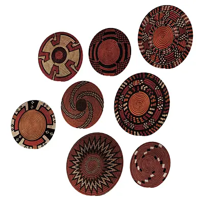 Wicker African Wall Baskets