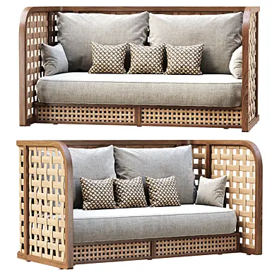 Sofia Restaurant Rattan Loveseat / Double rattan sofa