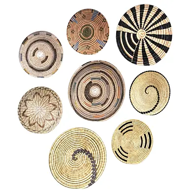 Woven African wall baskets