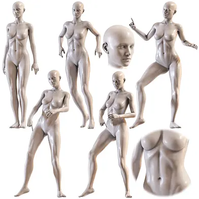 Female mannequin collection vol 03 Pbr Low Poly