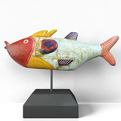 Mali Wood Bozo Fish Puppet 3