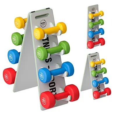 Rack - shelf with dumbbells