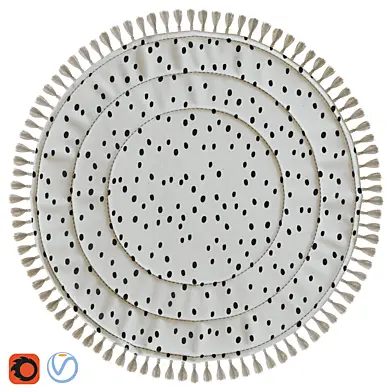 Rug round with tassels