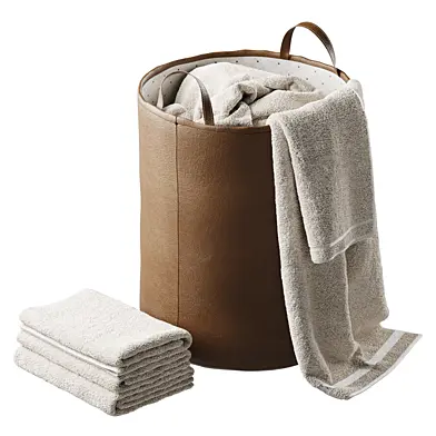 Leather laundry basket