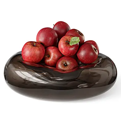 Red apples in a glass vase