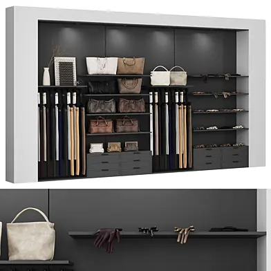 Showcase with belts, bags and gloves 003