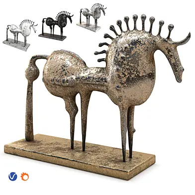 Abstract Metal Reindeer Sculpture(4materials)