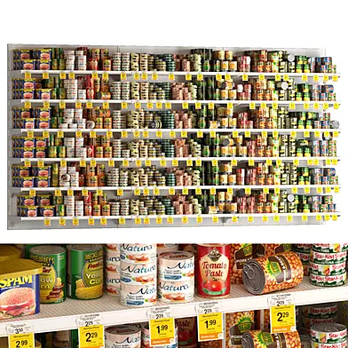 canned food shelves