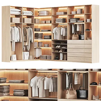 Two-wall corner basic wardrobe