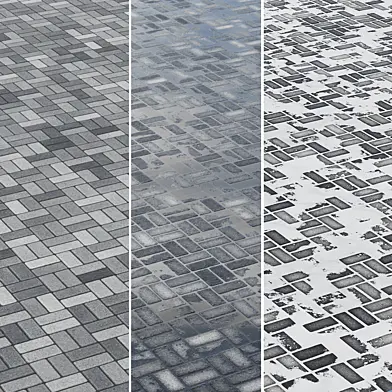 Paving slabs with rain and snow + generator