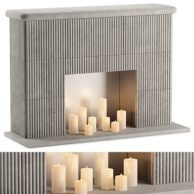 Fireplace with candles 02