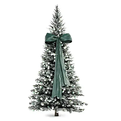 Christmas tree with a big green bow