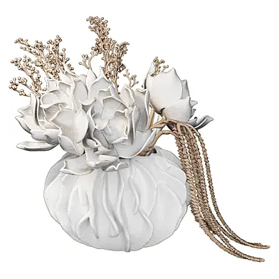 A bouquet of amaryllis in a white vase
