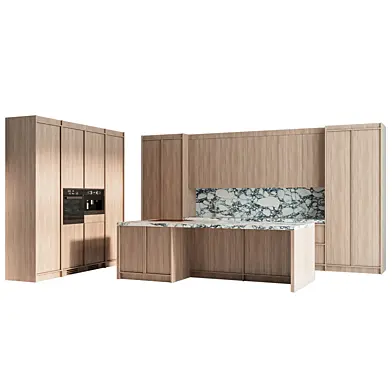 Wood modern kitchen | Japandi style