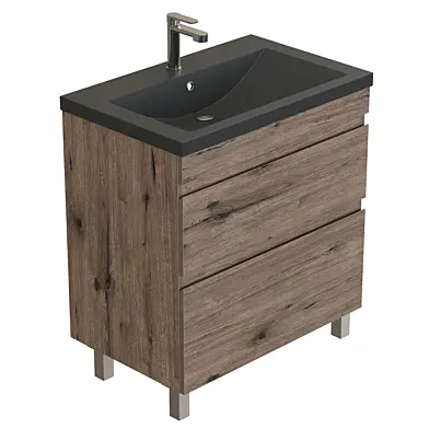OM Nota New Oak Wellington Tobacco Floor Stand with Florentina Anita Anthracite Sink