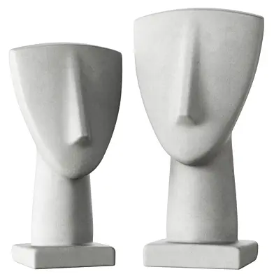 Abstract sculpture of a face