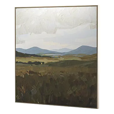 Set of abstract oil paintings landscape 166