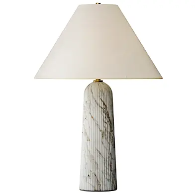 Pottery Barn Marlo Stone Ribbed Table Lamp