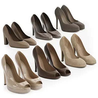 High-heeled shoes 6 pairs 02