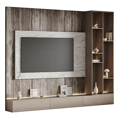 Minimalistic TV Wall in a modern style 09