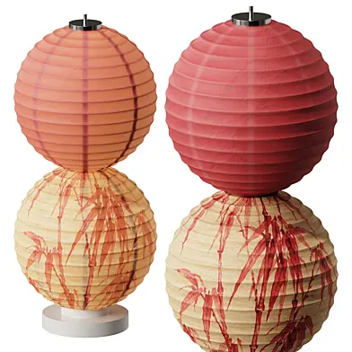 Bamboo lantern with plum flowers 01