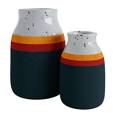 Underglaze vases on speckled