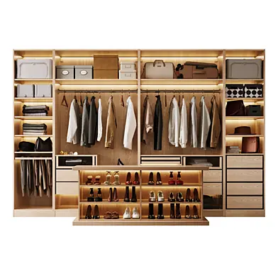 Wardrobe with shoe cabinet