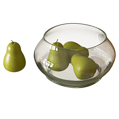 pears in a glass bowl