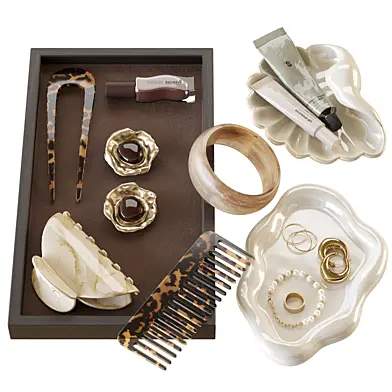 Decorative set for a dressing table