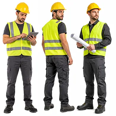 Construction Worker Poses & Actions Cut-Out Collection