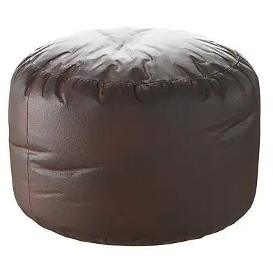 Round brown pouf