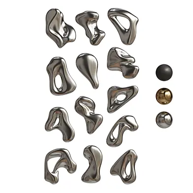 Abstract chrome wall decor 01