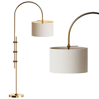 Arc floor lamp with linen shade