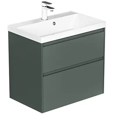 Stella 70 cabinet 2 drawers color gray-green