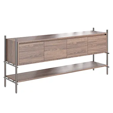 Colima Steel and White Oak Veneer Credenza