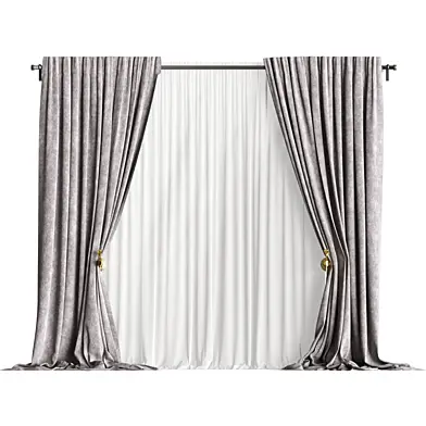Curtains with tulle on holdbacks