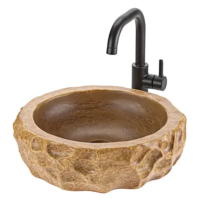 Hand‑Carved Natural Stone Vessel Sink