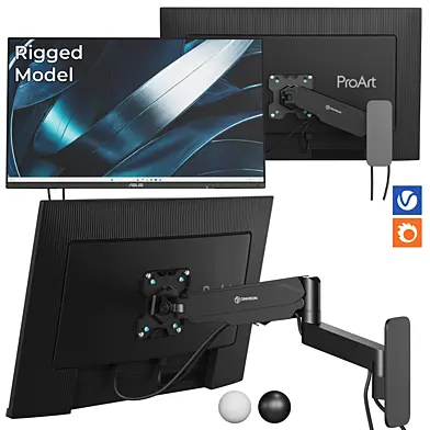 ONKRON wall brackets with a rig, ASUS monitors 24", 27", 32"