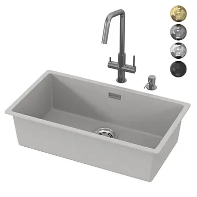OMOIKIRI - sink (Kata 74-U) and faucet (Miyako)