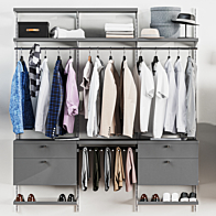 Wardrobe, wall module, dresses, clothes 4 - Clothes - 3D model