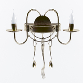 Wall lamp with 2 spoons