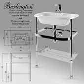 Burlington Medium roll top basin with stainless steel stand