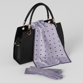 bags, gloves, scarf