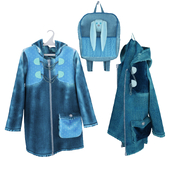 denim jacket on a hanger and hook