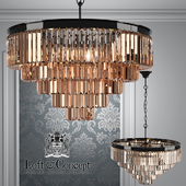 Chandelier RH 1920s Odeon Smoke Glass Fringe Chandelier - 5 rings