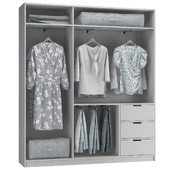 Wardrobe with clothes