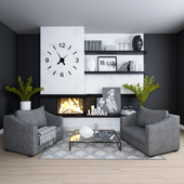 Corner fireplace