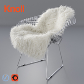 Sheepskin on Bertoia Diamond chair by Knoll